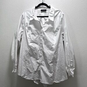 Lane Bryant White Button Down Blouse Size 24